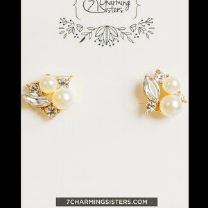 7 Charming Sisters "Bonjour Madame" Jacket  Pearl & Crystal Embellished Earrings